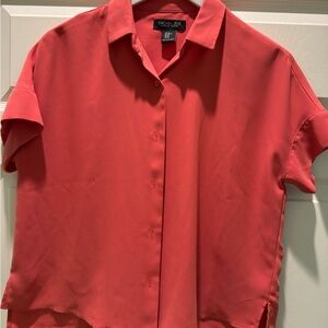 Rachel Zoe Women's Vibrant Coral Button-Down Shirt